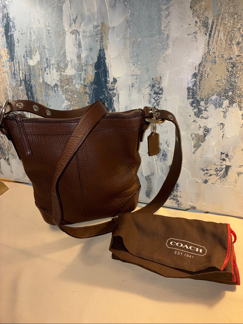 Genuine Coach Dark Brown Leather HOBO Bag Coach Dust bag included
Y2 K 2008 - Picture 17 of 17